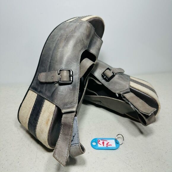 Antelope Collection 818 Women 7/38 Sandals Slingback Gray Leather Wedge Platform - Picture 1 of 8